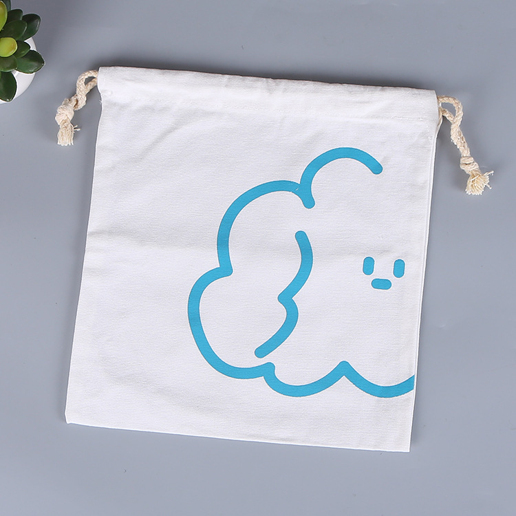 Fashion Cotton Drawstring Pocket Drawstring Drawstring Pouch Canvas Jewelry Storage Bag Printable Logo