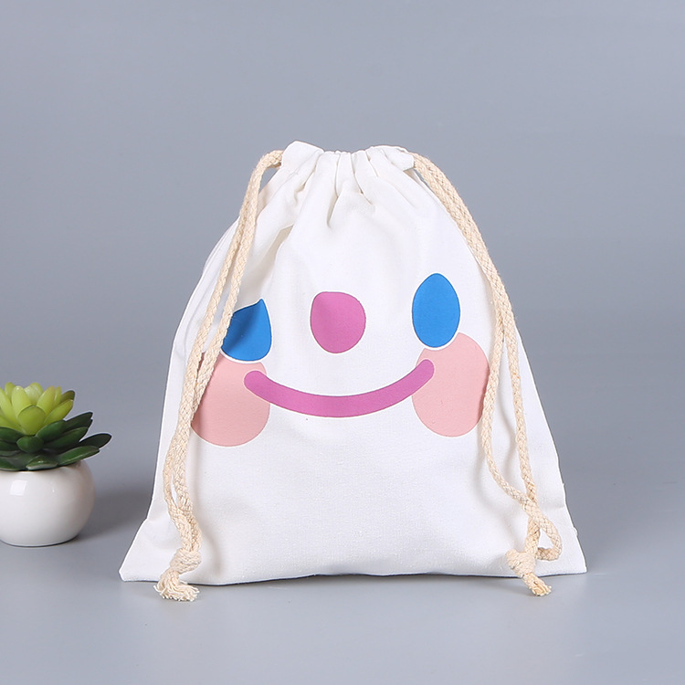 Fashion Cotton Drawstring Pocket Drawstring Drawstring Pouch Canvas Jewelry Storage Bag Printable Logo