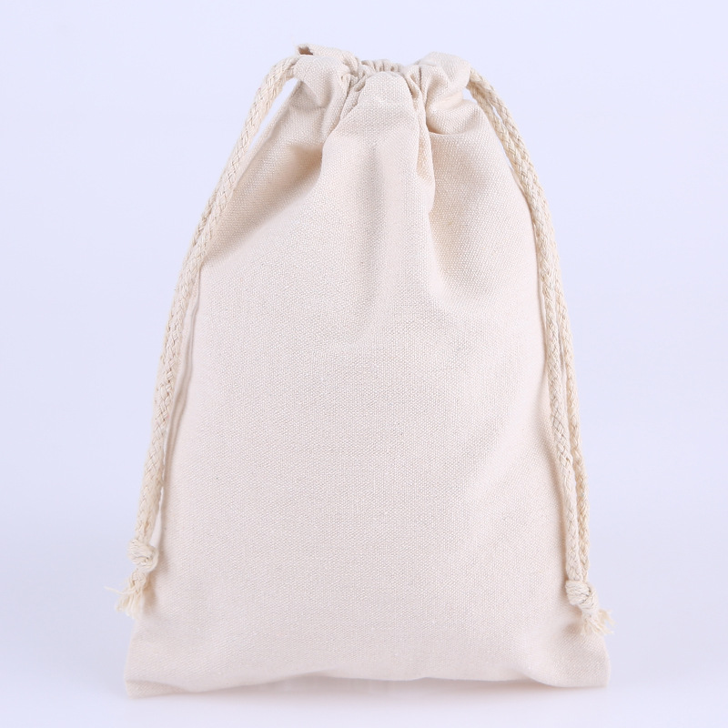 Fashion Cotton Drawstring Pocket Drawstring Drawstring Pouch Canvas Jewelry Storage Bag Printable Logo