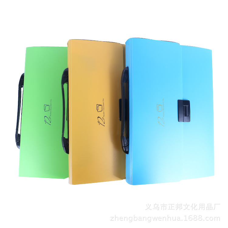 Beishide 8889 Korean Style Candy Color A4 File Holder 12-Grid Briefcase, Material Test Paper Storage Bag
