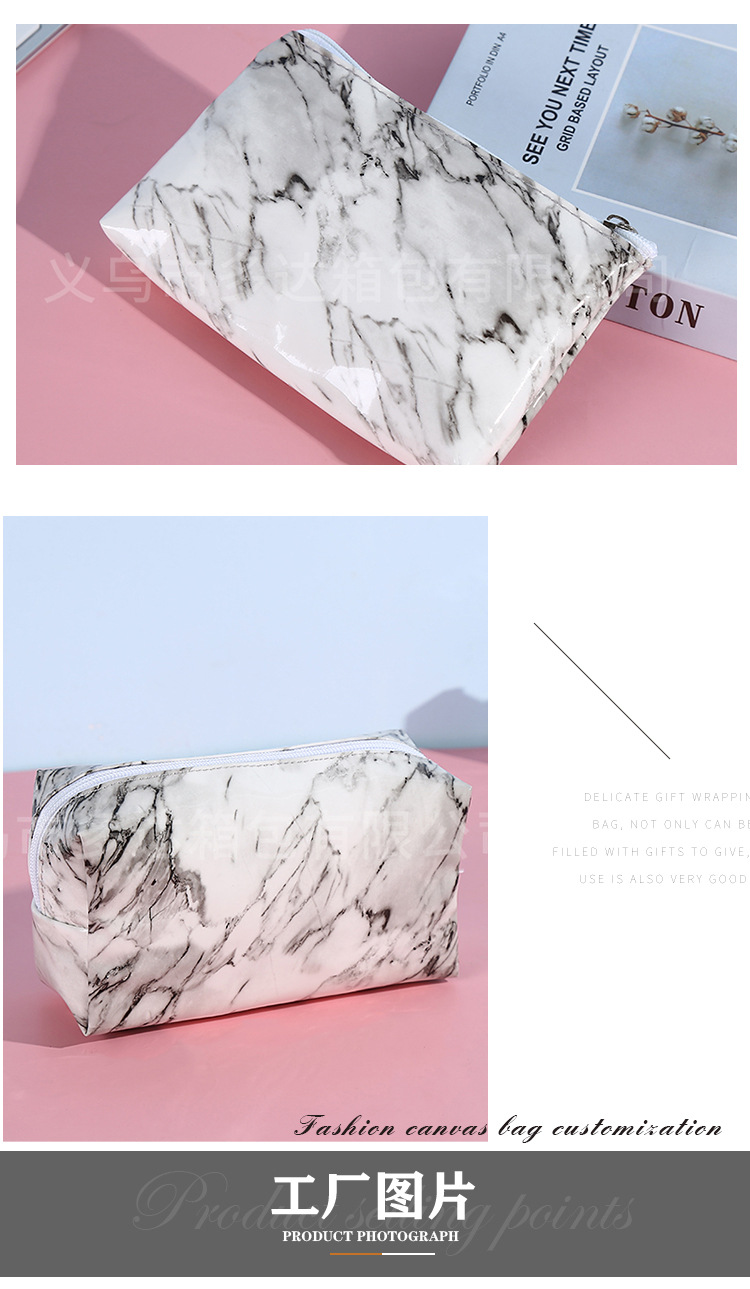 Marbling Travel Storage Bag Waterproof Wash Bag Gift Gift Small Bag Custom Cosmetic Bag Printed Logo