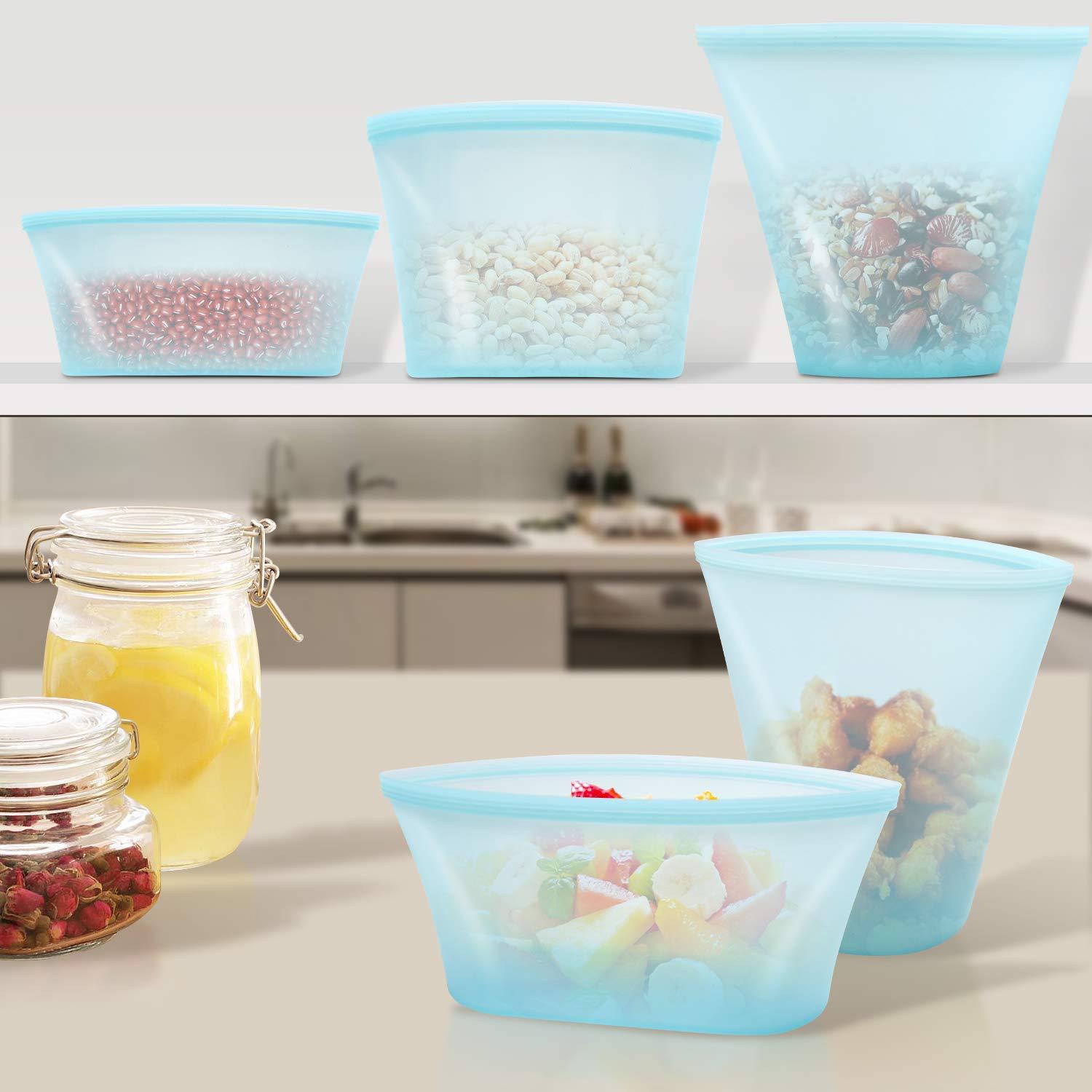 Zip Lock Top food grade silicone zipper bag high temperature resistant and easy to clean multifunctional storage bag