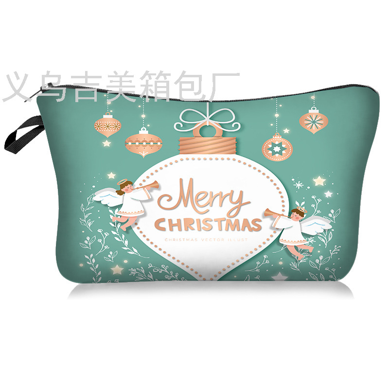 New Christmas Series Digital Printing Cosmetic Bag Clutch Bag Multifunctional Storage Bag Holiday Supplies Women&#039;s Bag  