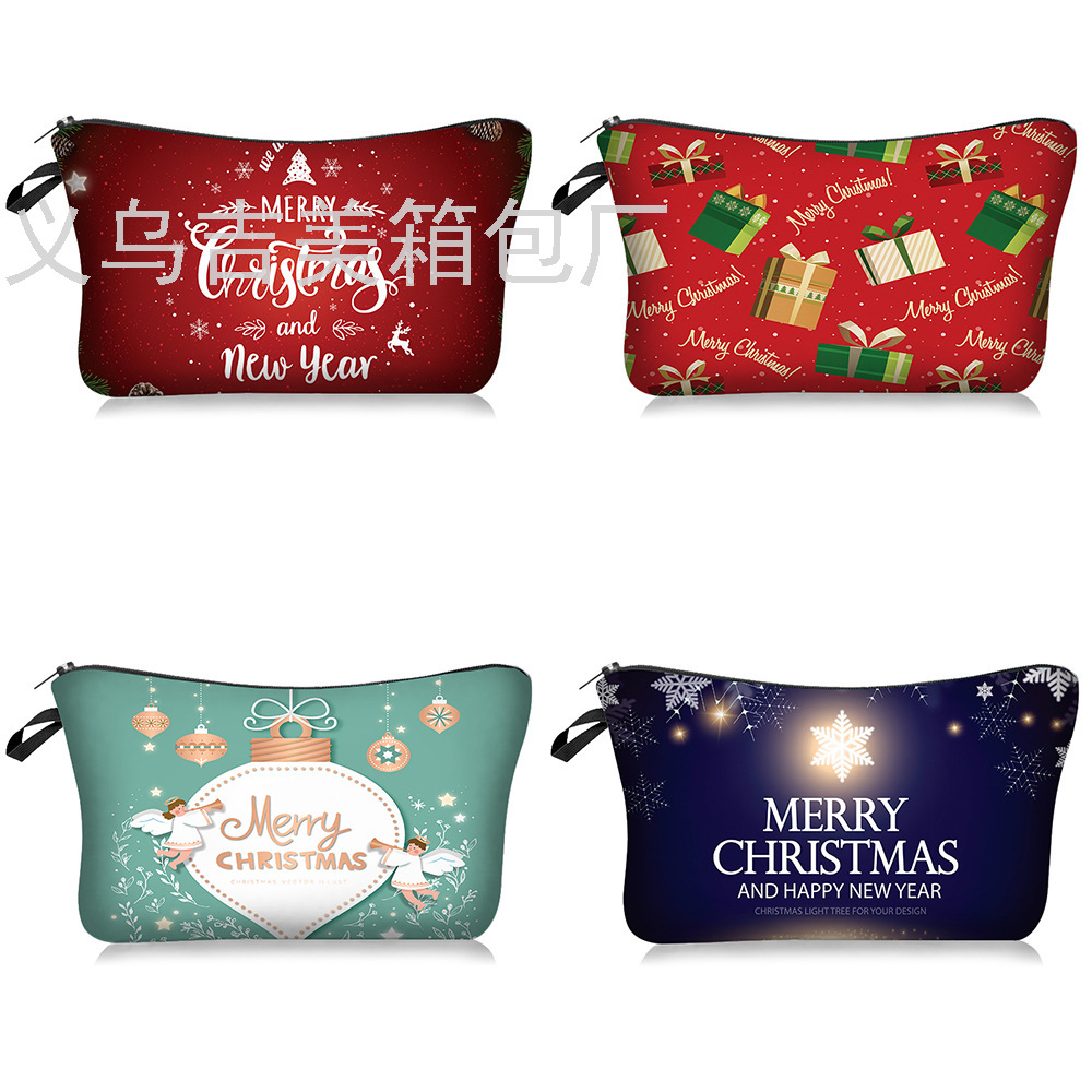 New Christmas Series Digital Printing Cosmetic Bag Clutch Bag Multifunctional Storage Bag Holiday Supplies Women's Bag New Christmas Series Digital Printing Cosmetic Bag Clutch Bag Multifunctional Storage Bag Holiday Supplies Women's Bag