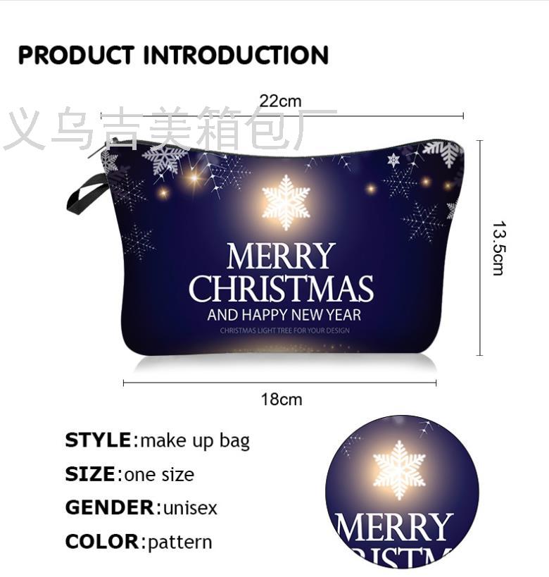 New Christmas Series Digital Printing Cosmetic Bag Clutch Bag Multifunctional Storage Bag Holiday Supplies Women's Bag New Christmas Series Digital Printing Cosmetic Bag Clutch Bag Multifunctional Storage Bag Holiday Supplies Women's Bag