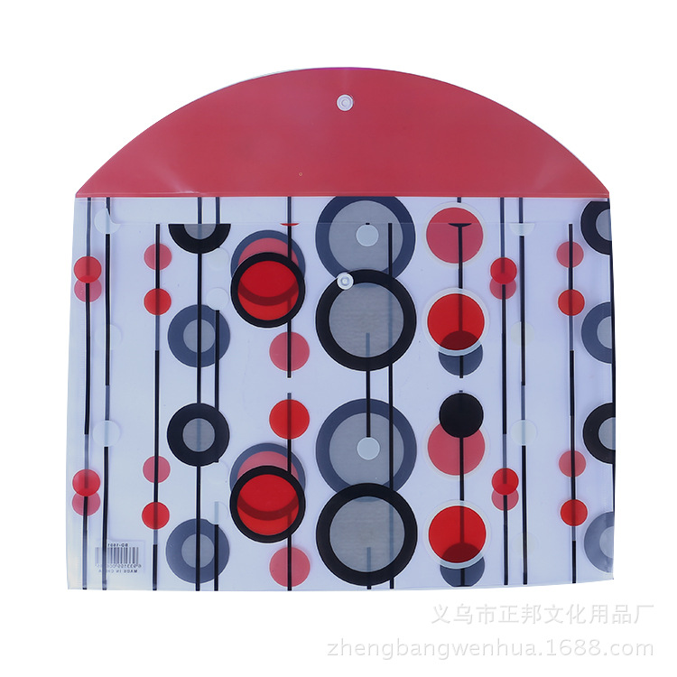 Factory Wholesale FC Geometric Flowers and Plants Transparent Snap Fastener File Bag Office Supplies Storage Bag Customizable Logo