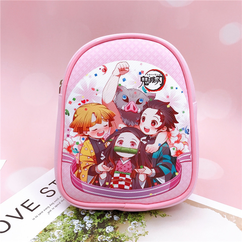 New Anime Kimetsu No Yaiba Crossbody Chest Bag Pu Children's Sport Bag Shoulder Bag Cell Phone Storage Bag 222#
