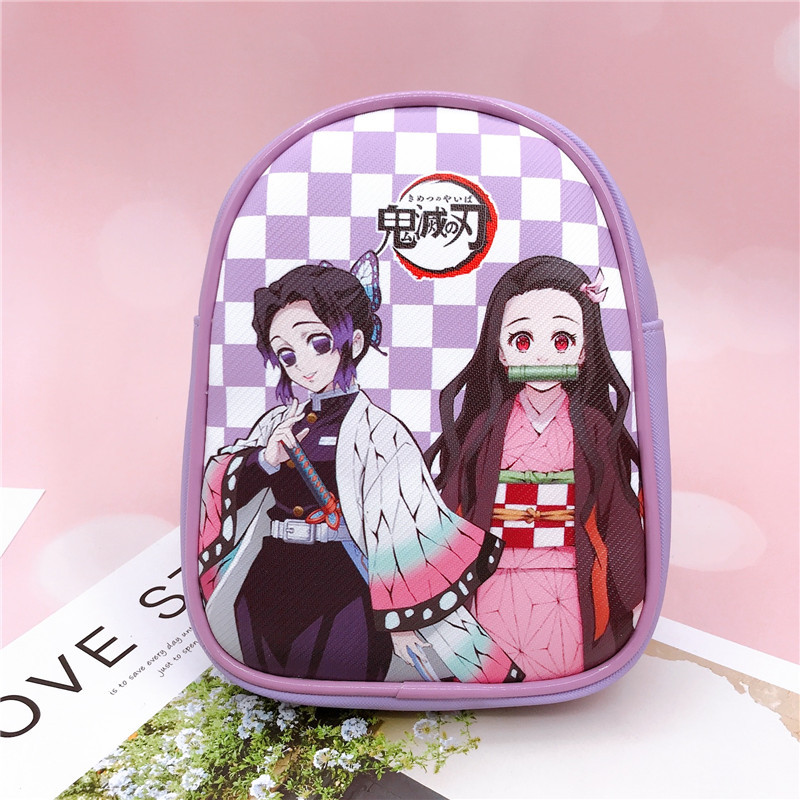 New Anime Kimetsu No Yaiba Crossbody Chest Bag Pu Children's Sport Bag Shoulder Bag Cell Phone Storage Bag 222#