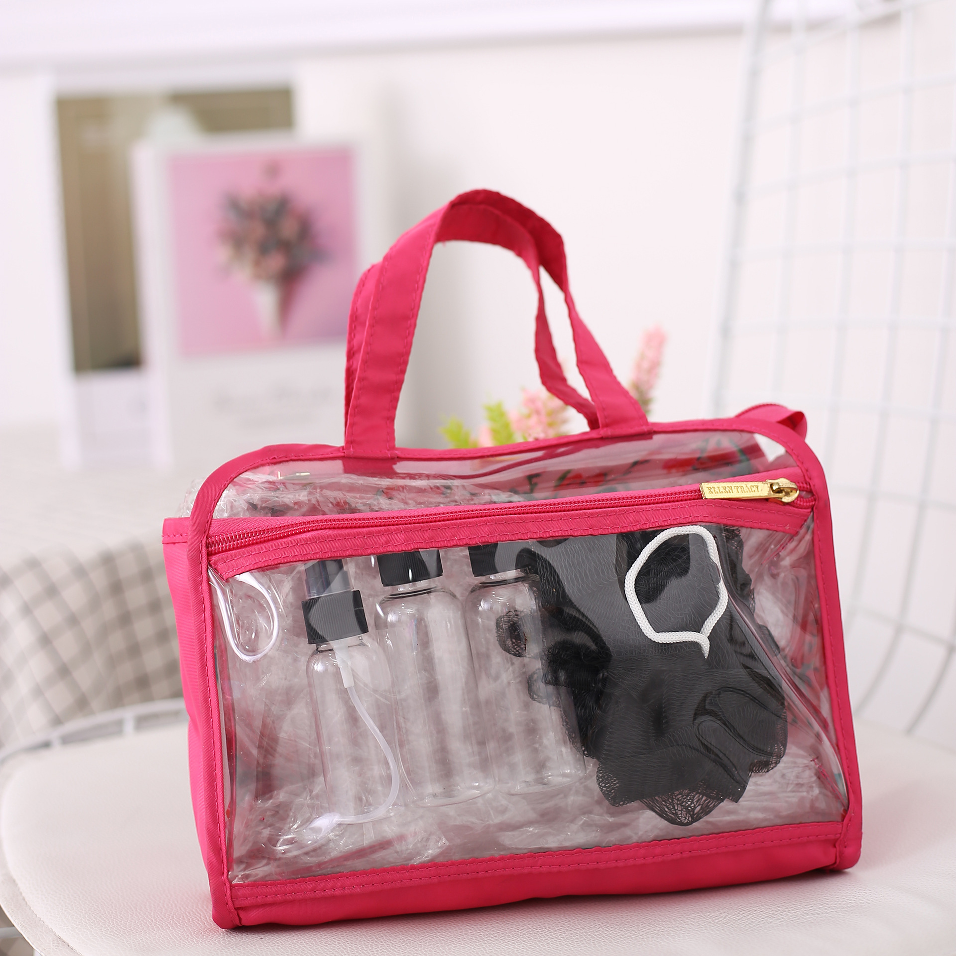New Transparent PVC Wash Bag Waterproof Multifunctional Wash Bag Cosmetic Bag Customized Large Capacity Portable Storage Bag