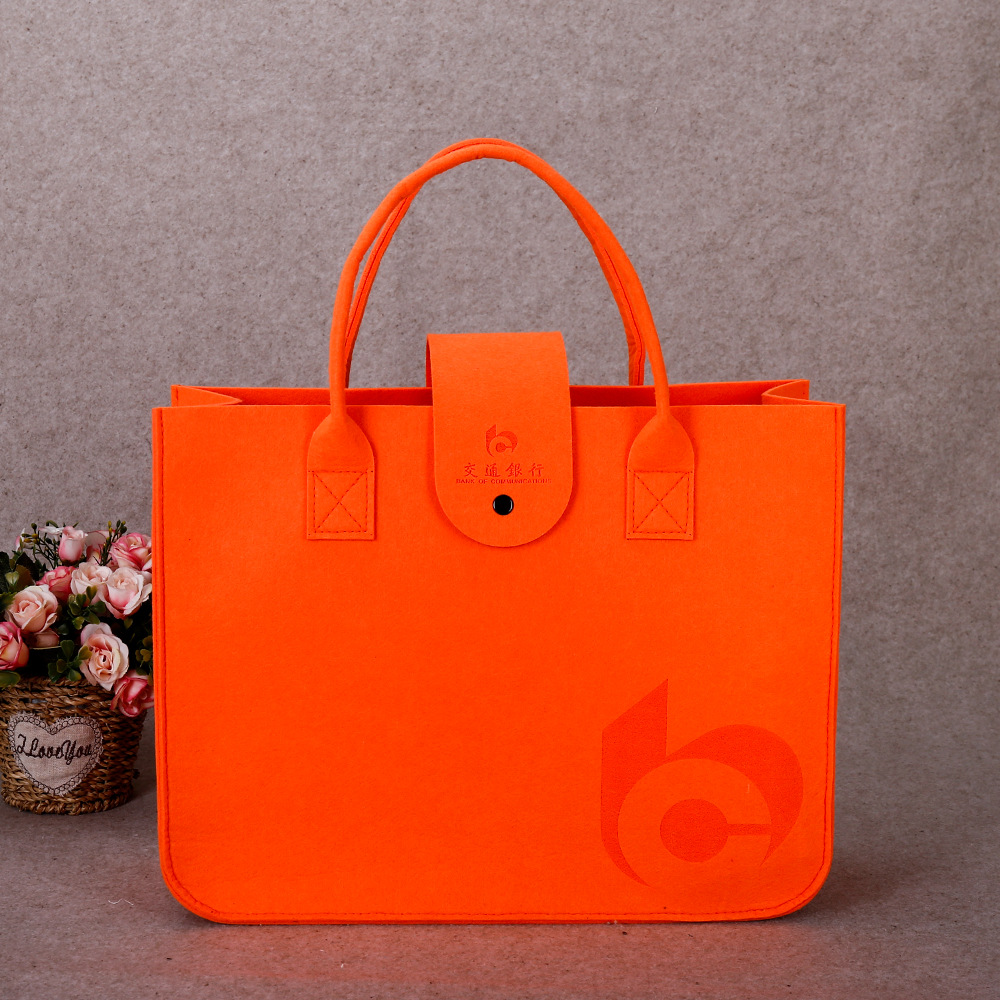 Buckle Felt Shopping Bag Portable Felt Gift Bag Advertising Gift Storage Bag Thickened Custom with Logo