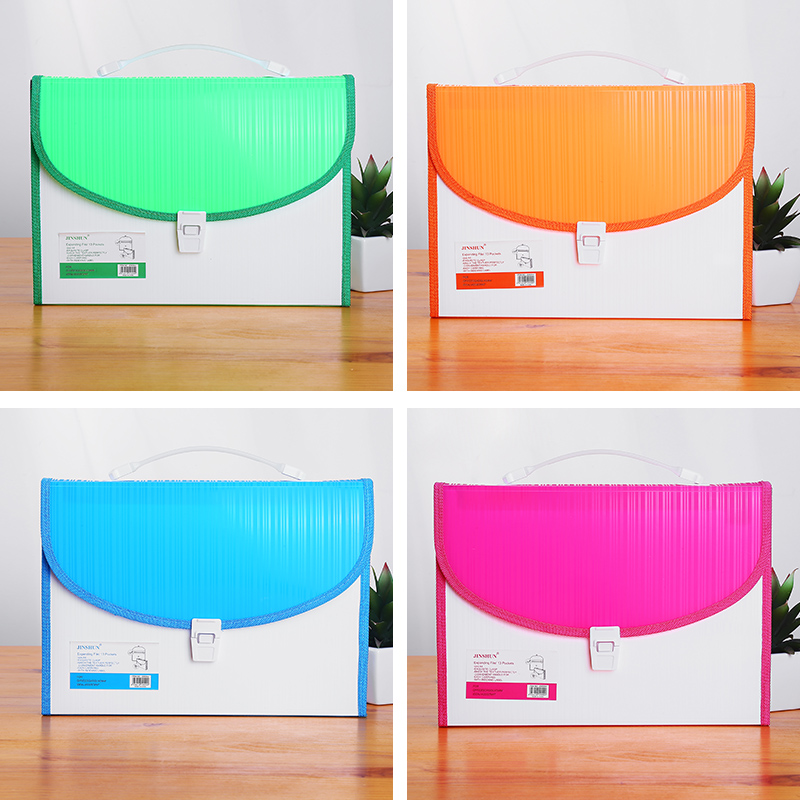 Stationery Organ Bag Student Test Paper Storage Bag A4 Multi-Layer Bright Striped Folder Office Information Bag Large Capacity
