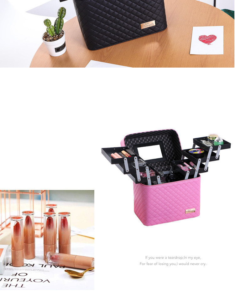 New Four-Open Cosmetic Case Portable Cosmetics Storage Bag Large Capacity Storage Box Small Bee Portable Cosmetic Case New Four-Open Cosmetic Case Portable Cosmetics Storage Bag Large Capacity Storage Box Small Bee Portable Cosmetic Case