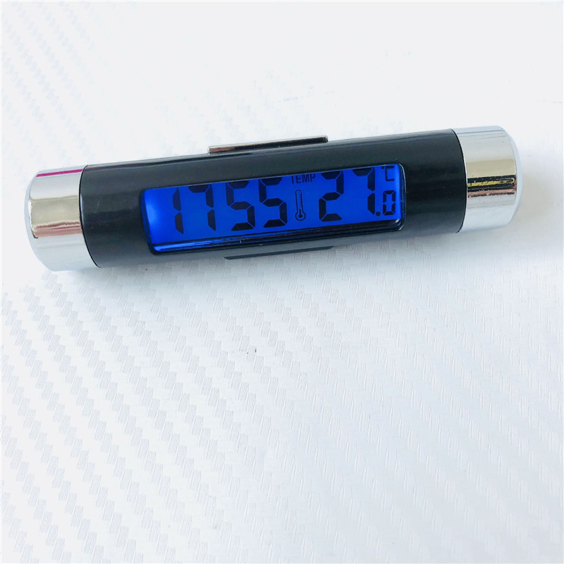 On-board air outlet thermometer electronic clock time LED digital display temperature and back luminous
