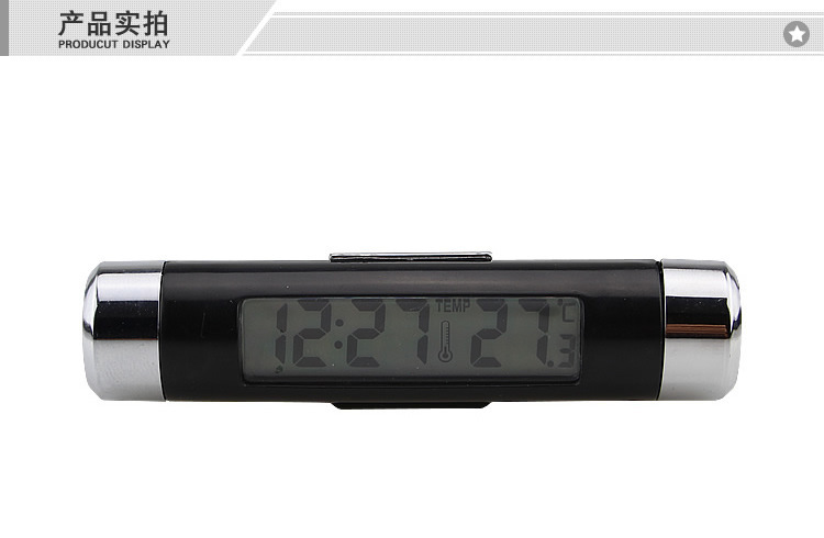 On-board air outlet thermometer electronic clock time LED digital display temperature and back luminous