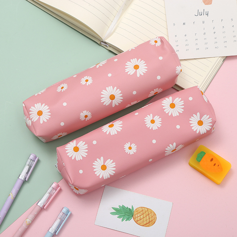 Little Daisy Pencil Case Fresh Primary and Secondary School Student Prize Stationery Storage Bag Simple Zipper Girl Pencil Stationery Pencil Case