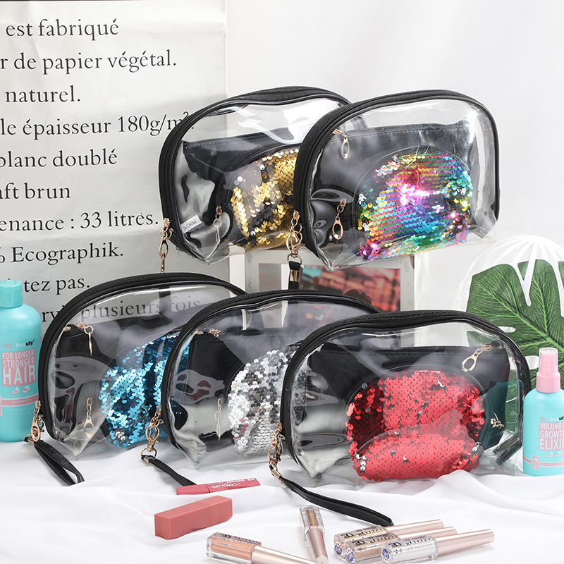PVC Cosmetic Bag Travel Waterproof Moisture-Proof Wash Bag Large Capacity Portable and Lightweight Makeup Storage Bag Customizable