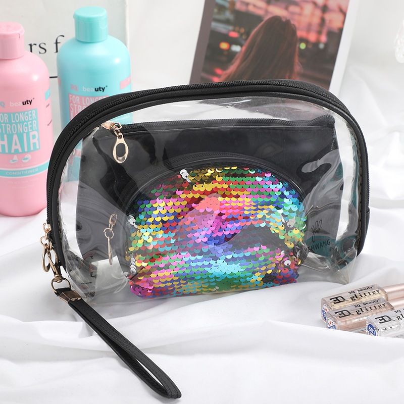 PVC Cosmetic Bag Travel Waterproof Moisture-Proof Wash Bag Large Capacity Portable and Lightweight Makeup Storage Bag Customizable