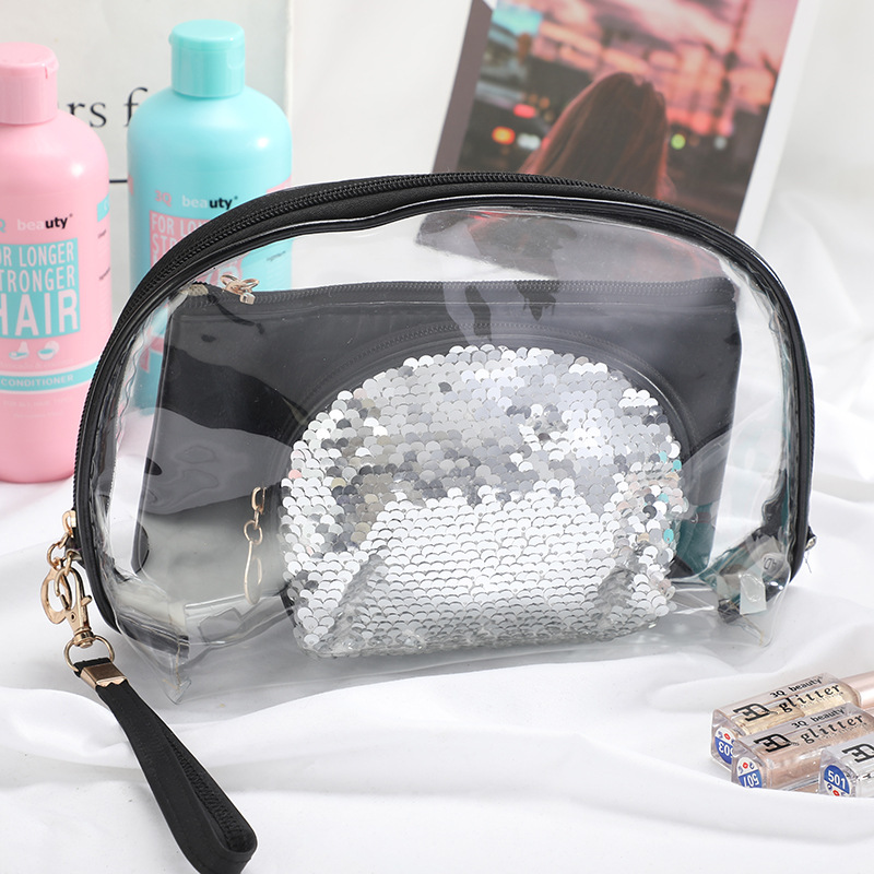 PVC Cosmetic Bag Travel Waterproof Moisture-Proof Wash Bag Large Capacity Portable and Lightweight Makeup Storage Bag Customizable