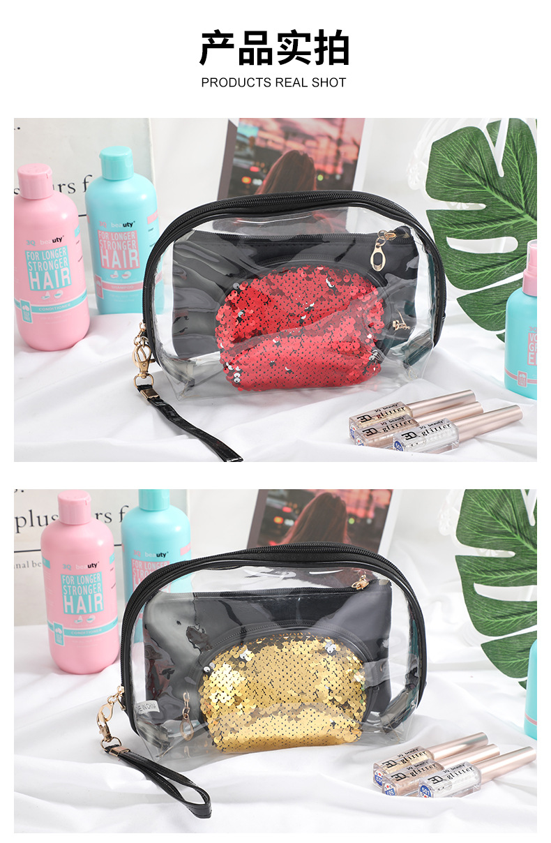 PVC Cosmetic Bag Travel Waterproof Moisture-Proof Wash Bag Large Capacity Portable and Lightweight Makeup Storage Bag Customizable PVC Cosmetic Bag Travel Waterproof Moisture-Proof Wash Bag Large Capacity Portable and Lightweight Makeup Storage Bag Customizable
