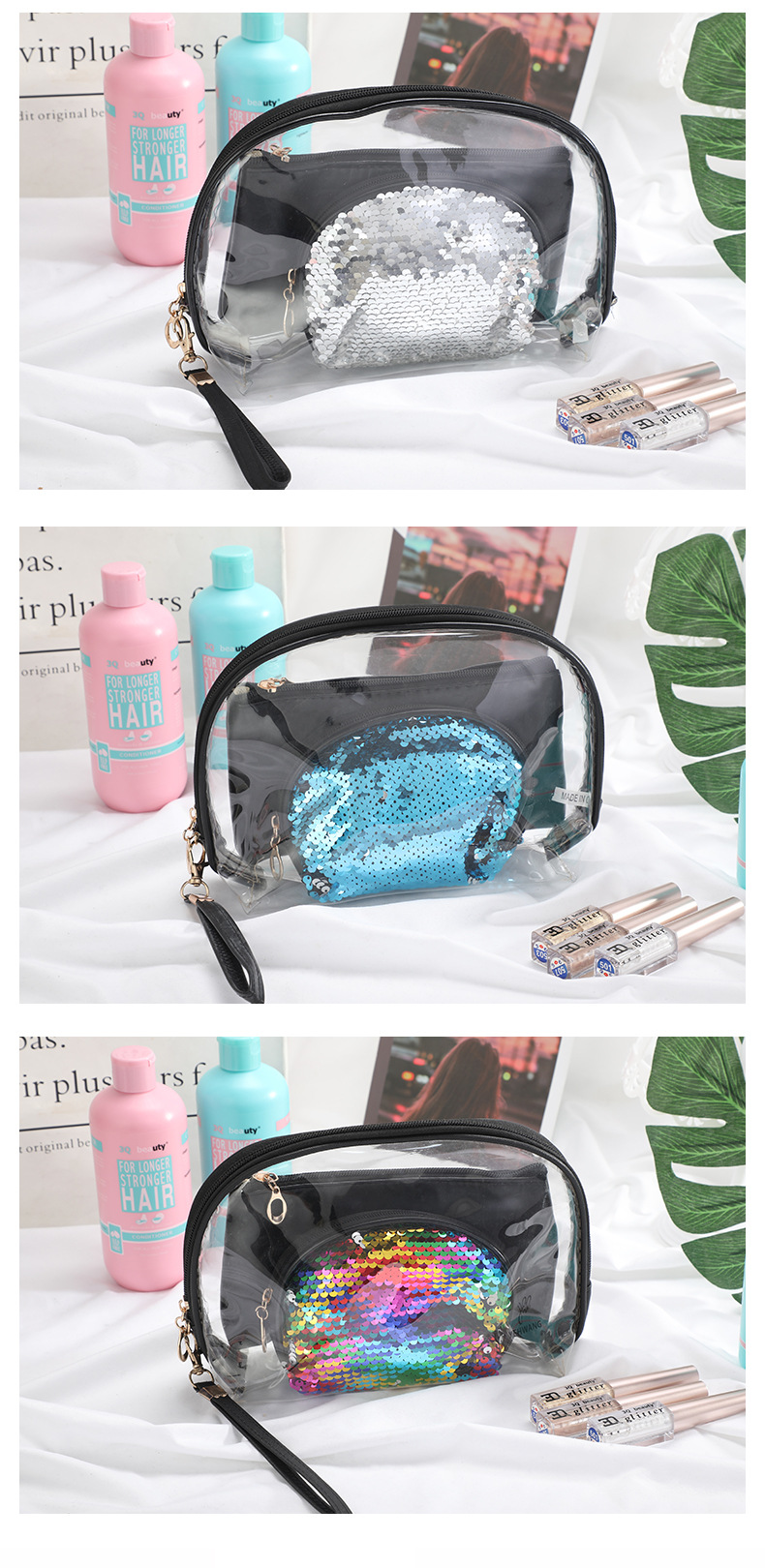 PVC Cosmetic Bag Travel Waterproof Moisture-Proof Wash Bag Large Capacity Portable and Lightweight Makeup Storage Bag Customizable PVC Cosmetic Bag Travel Waterproof Moisture-Proof Wash Bag Large Capacity Portable and Lightweight Makeup Storage Bag Customizable