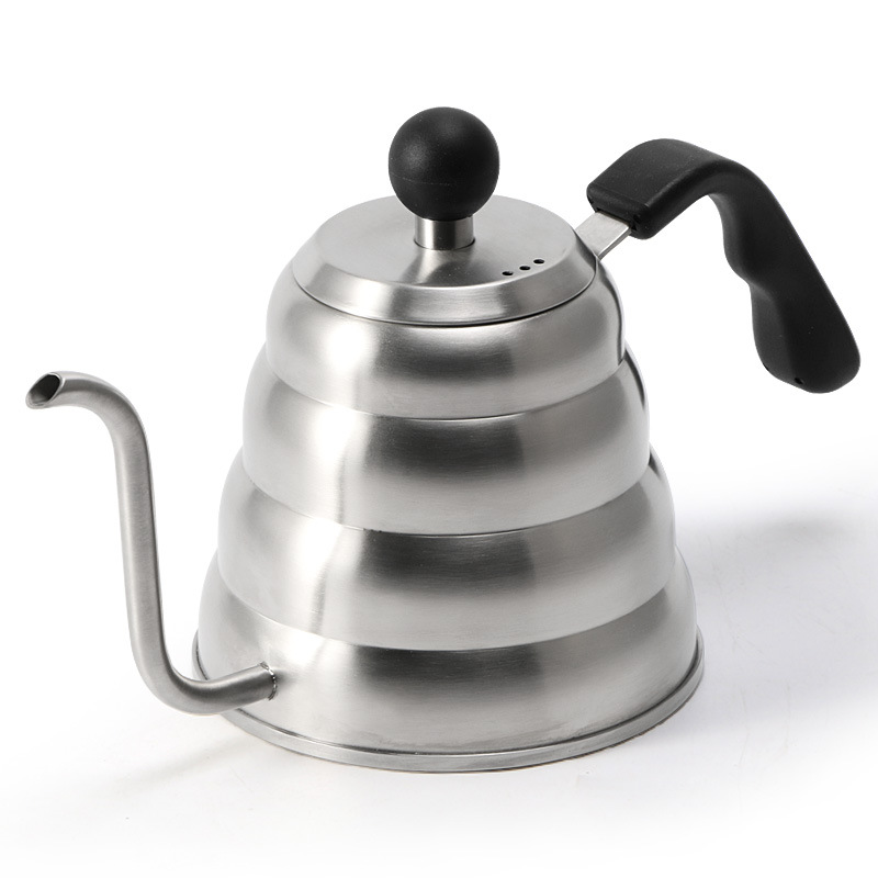 Pot 304 Stainless Steel Hand Wash Pot Fine Mouth Coffee Pot Sanding Large Capacity Thermometer 1l12 NarrowMouth Pot