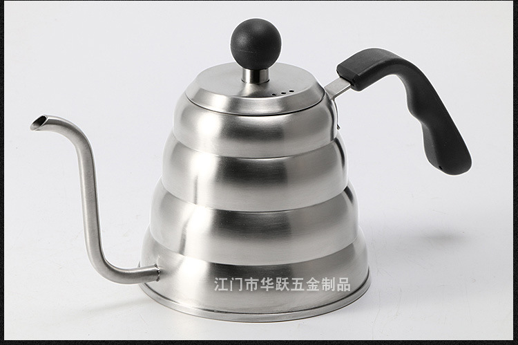 Pot 304 Stainless Steel Hand Wash Pot Fine Mouth Coffee Pot Sanding Large Capacity Thermometer 1l12 NarrowMouth Pot