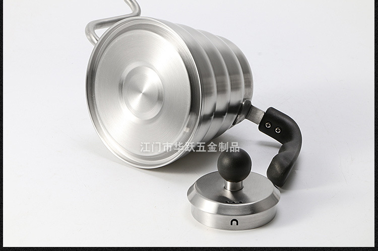 Pot 304 Stainless Steel Hand Wash Pot Fine Mouth Coffee Pot Sanding Large Capacity Thermometer 1l12 NarrowMouth Pot