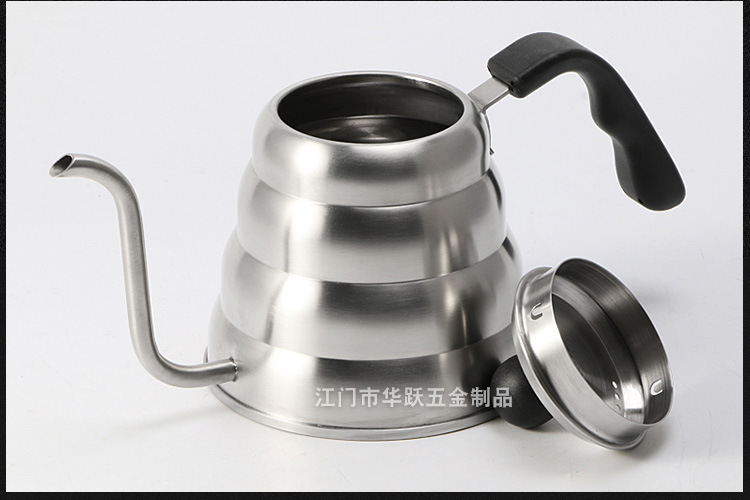 Pot 304 Stainless Steel Hand Wash Pot Fine Mouth Coffee Pot Sanding Large Capacity Thermometer 1l12 NarrowMouth Pot