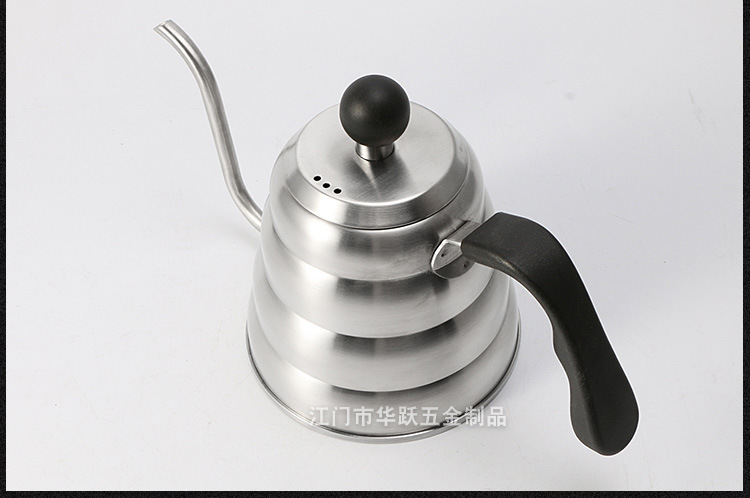 Pot 304 Stainless Steel Hand Wash Pot Fine Mouth Coffee Pot Sanding Large Capacity Thermometer 1l12 NarrowMouth Pot