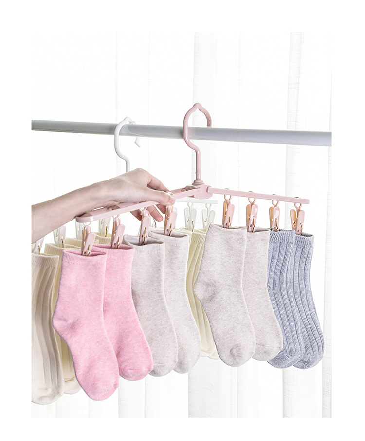 Clothes hanger Household multi-clip Clothes folding multi-function Portable Plastic underwear windproof clip 