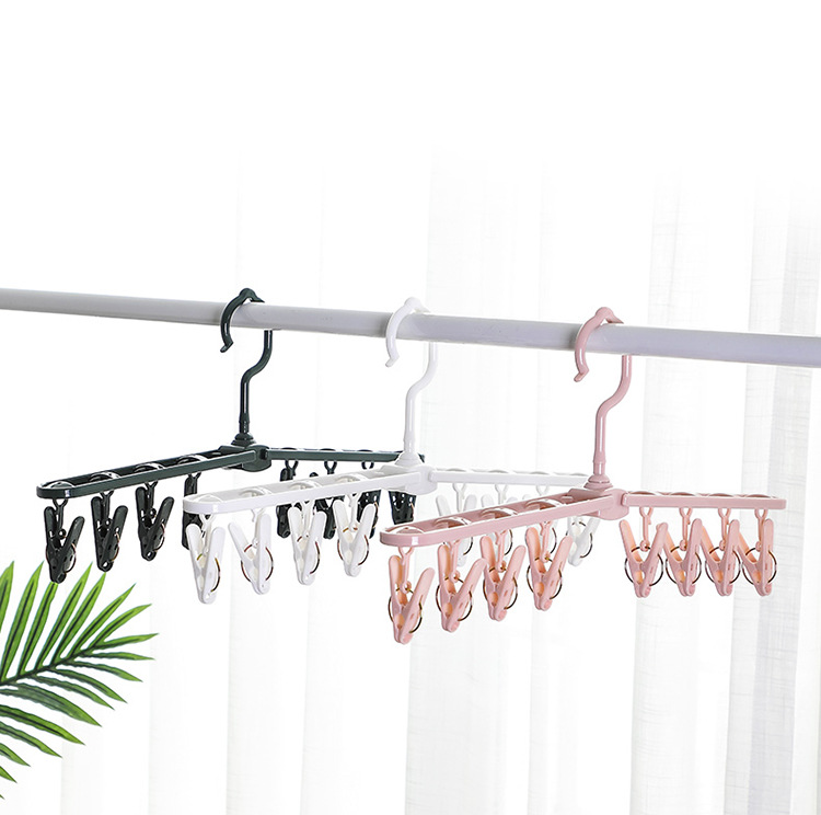 Clothes hanger Household multi-clip Clothes folding multi-function Portable Plastic underwear windproof clip 