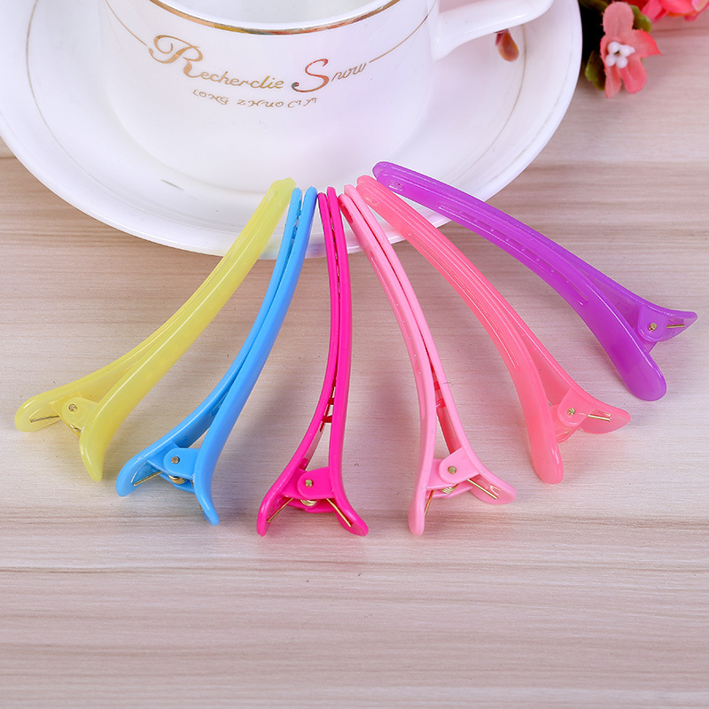 Headdress Plastic Alligator Clip Candy Color Hair Clip Hairdressing Duckbill Clip Making Translucent Duckbill Clip Whole