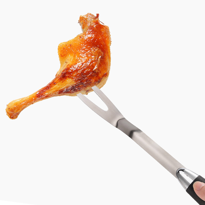 BBQ Plastic Handle Stainless Steel Combination Barbecue Fork Shovel Clip ThreePiece Set Accessories Barbecue Tools