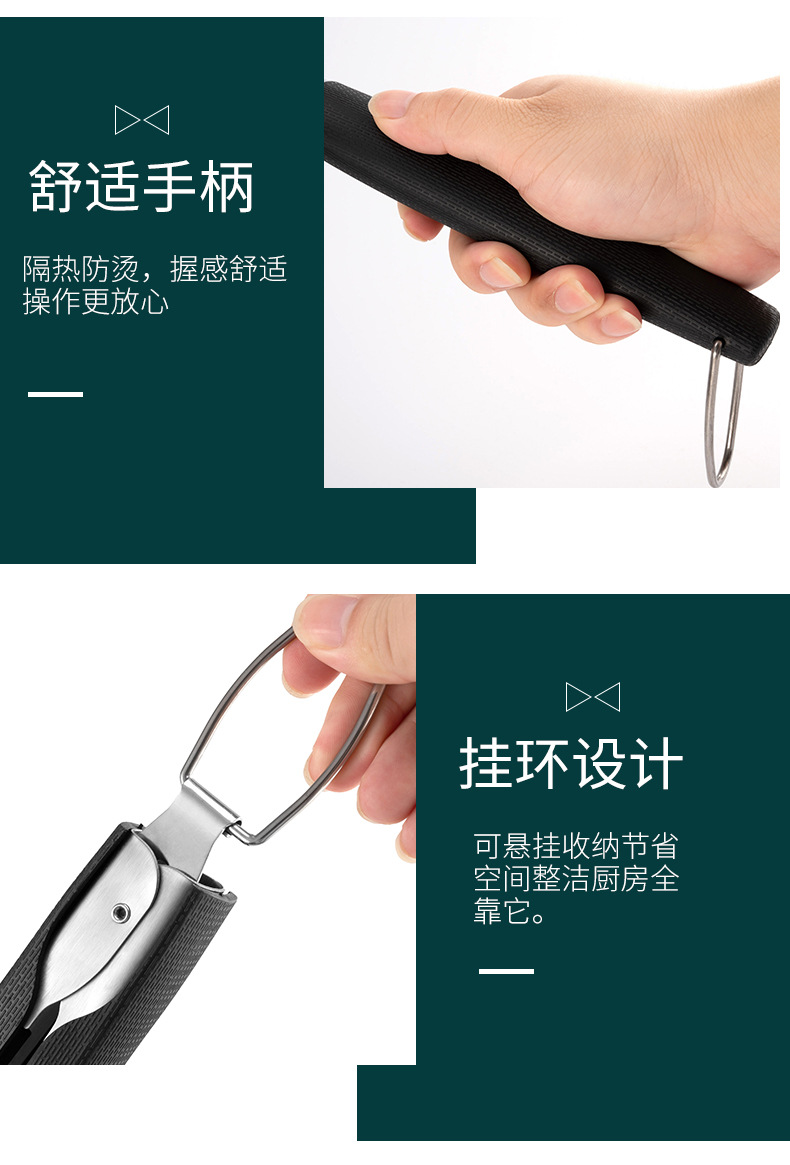 BBQ Plastic Handle Stainless Steel Combination Barbecue Fork Shovel Clip ThreePiece Set Accessories Barbecue Tools