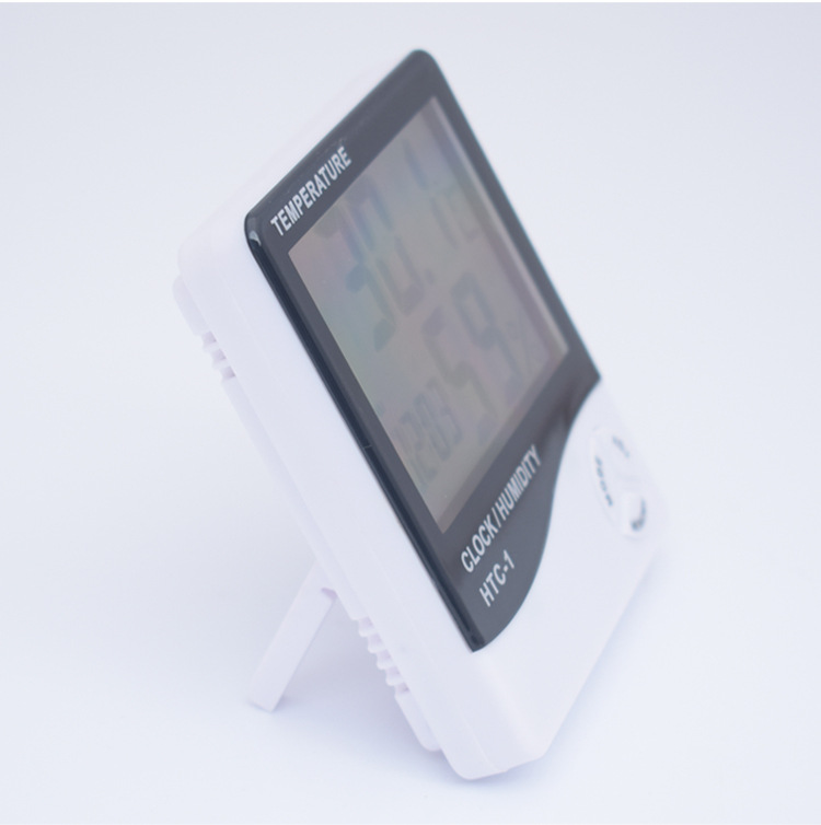 JHS-HTC-1 Electronic digital dry and humidity thermometer indoor high precision temperature and  dial alarm clock.