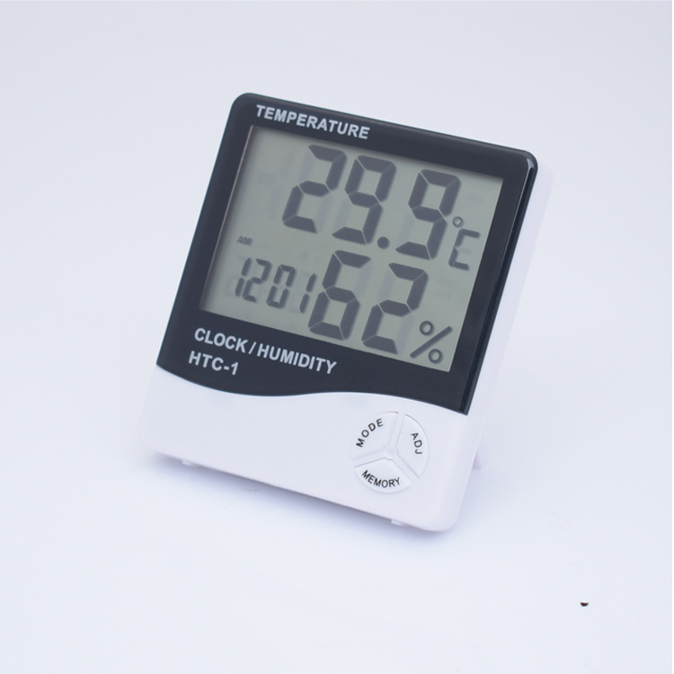 JHS-HTC-1 Electronic digital dry and humidity thermometer indoor high precision temperature and  dial alarm clock.