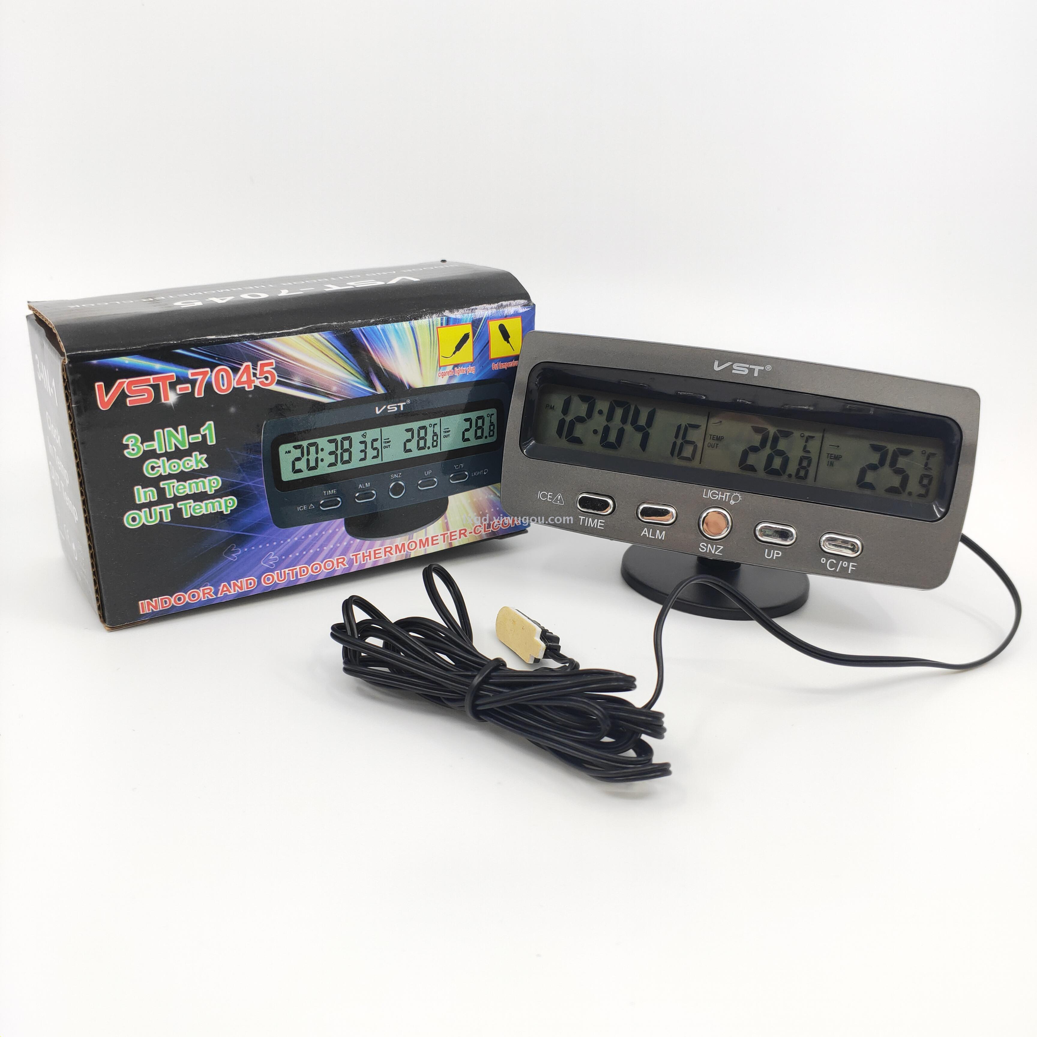 VST-7045 Multi-Function Indoor and Outdoor Digital Display Thermometer Calendar Clock Alarm Clock