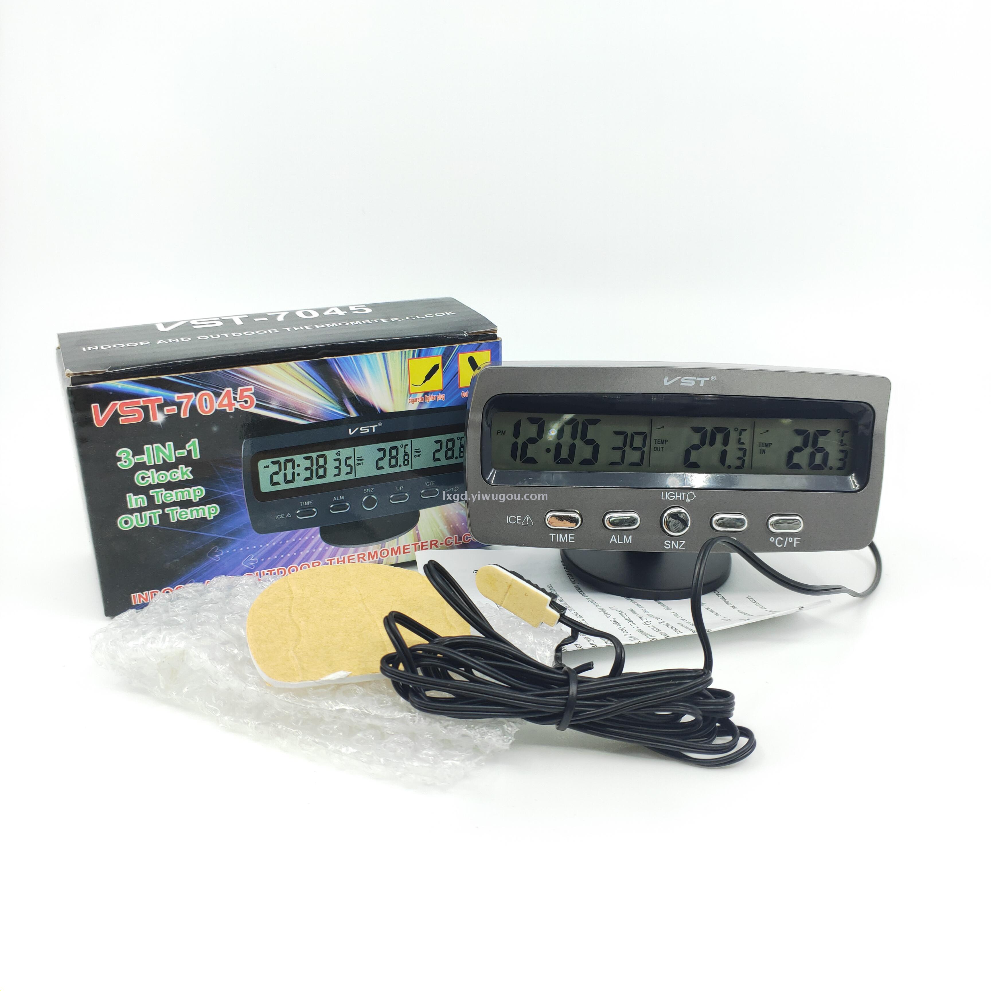 VST-7045 Multi-Function Indoor and Outdoor Digital Display Thermometer Calendar Clock Alarm Clock