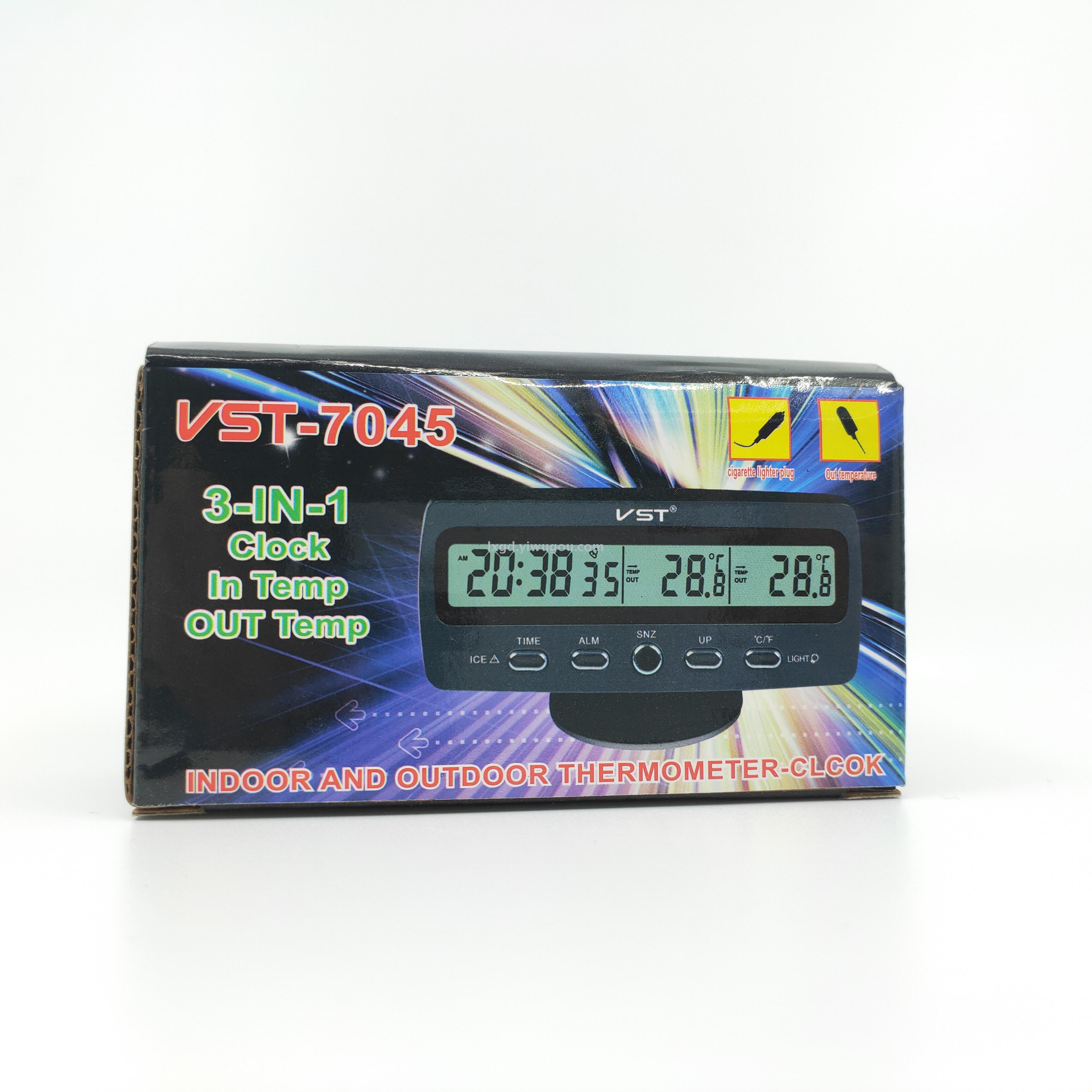 VST-7045 Multi-Function Indoor and Outdoor Digital Display Thermometer Calendar Clock Alarm Clock