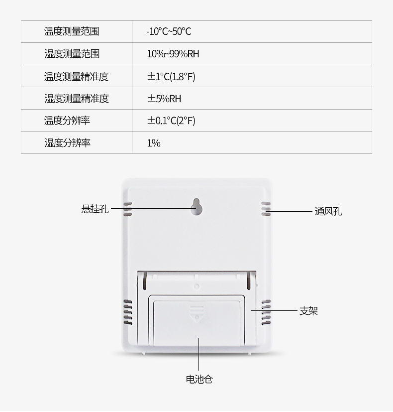 The HTC-18 backlight digital dry - humidity thermometer indoor high - precision temperature 