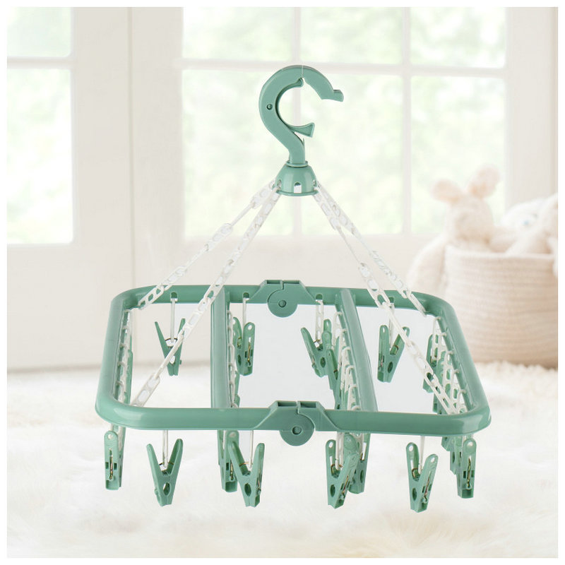 32 Clips Multi-Clip Clothes Airing Rack Hanger Clothes Rack Multifunctional Hotel Plastic Hanger Household Socks Rack