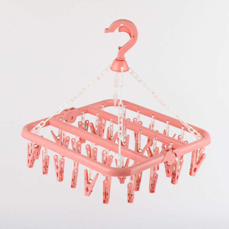 32 Clips Multi-Clip Clothes Airing Rack Hanger Clothes Rack Multifunctional Hotel Plastic Hanger Household Socks Rack