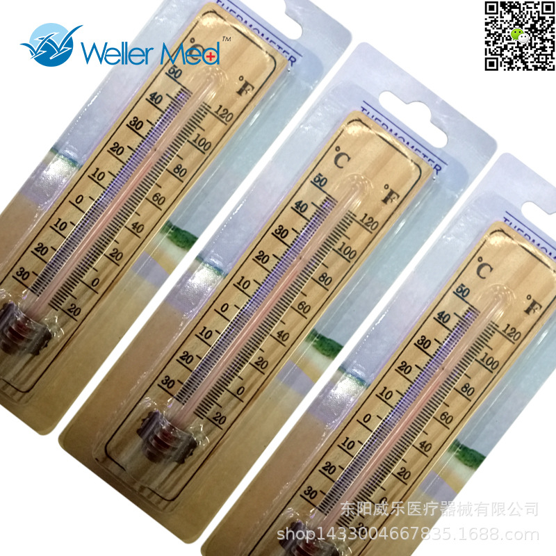 Small wooden thermometer with large thermometer 
