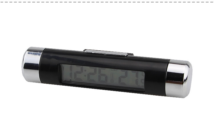 Car Air Outlet Thermometer Electronic Clock Time Led Digital Display Thermometer with Back Luminous Car Supplies