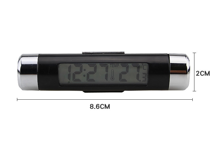 Car Air Outlet Thermometer Electronic Clock Time Led Digital Display Thermometer with Back Luminous Car Supplies
