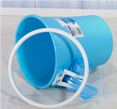 Camellia Plastic Clip Bags Trash Can Household Wastebasket Peel Storage Bucket with Pressure Ring Trash Can One Piece Dropshipping