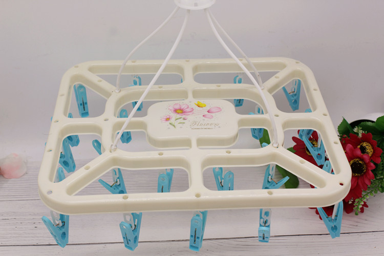Baby clothes rack children's underwear multi-function plastic clip hook circular household windproof clothes rack