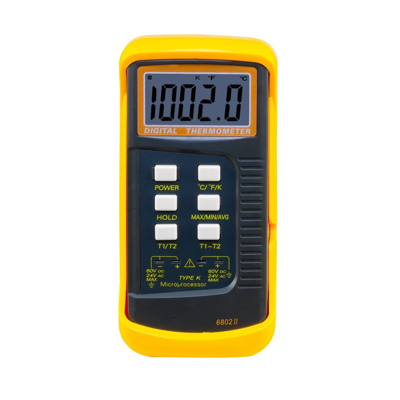 Dual-Probe Thermometer Dual-Channel Thermometer Thermocouple Temperature Detector K-Type Temperature Measuring Instrument