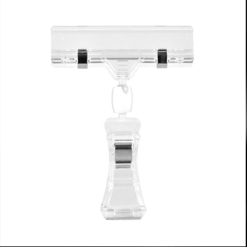 Plastic Clip Pop Advertising Clip Explosion Sticker Transparent Clip Supermarket Shelf Clip Price Tag Clip Double-Headed Clip