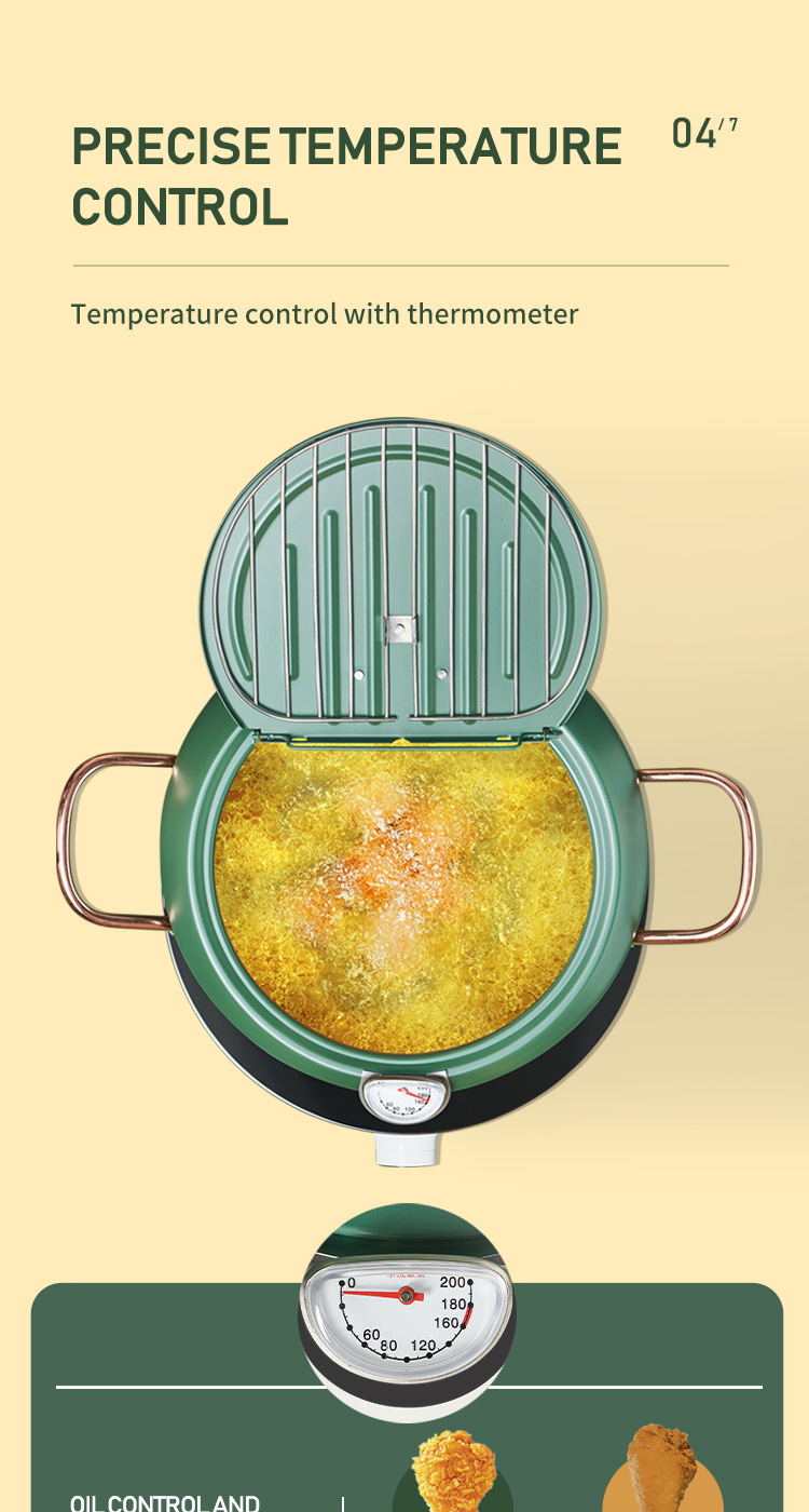 Deep Frying Pan with Lid Temperature Control Japanese Style Tempura Small Deep Frying Pan with Thermometer Induction Cooker Universal Factory Direct Supply Deep Frying Pan with Lid Temperature Control Japanese Style Tempura Small Deep Frying Pan with Thermometer Induction Cooker Universal Factory Direct Supply